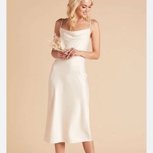 Birdy Grey Satin Cowl Neck Midi Slip Dress